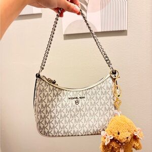 Michael Kors Cream Monogram Shoulder Bag